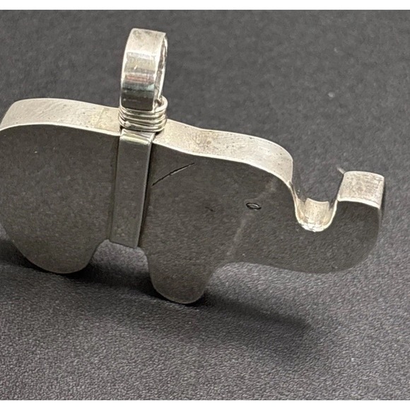 Handmade Sterling Silver Elephant Pendant W/18" .925 Robe Chain Safari Wildlife - Picture 14 of 15